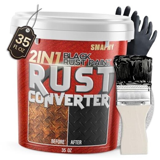 2 in 1 Rust Converter Paint & Metal Primer - Black - 35 oz Anti No.04 Flat Black gallery