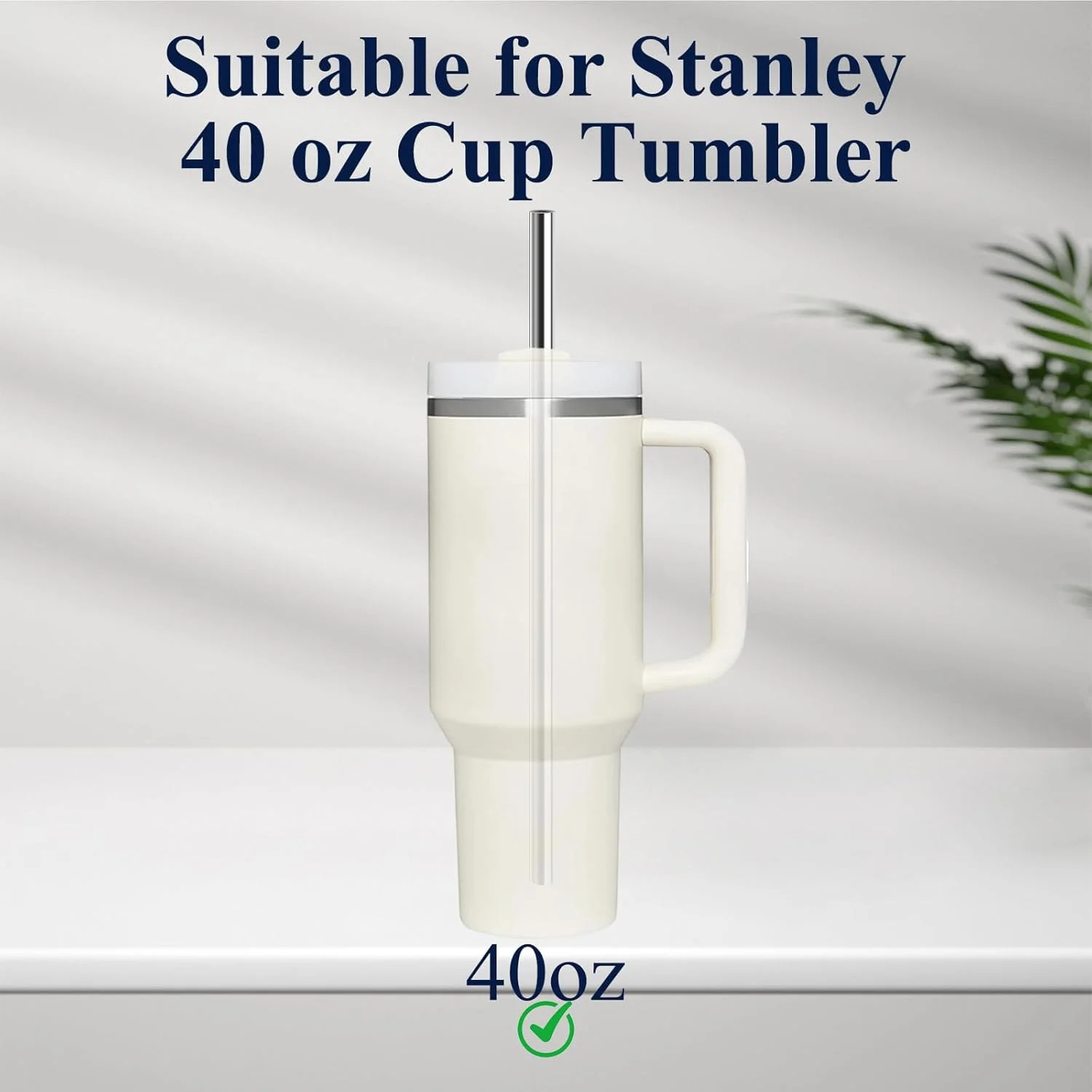6 Pack Stainless Steel Straw Replacement 40 oz for Stanley Tumbler,3 Straight + gallery