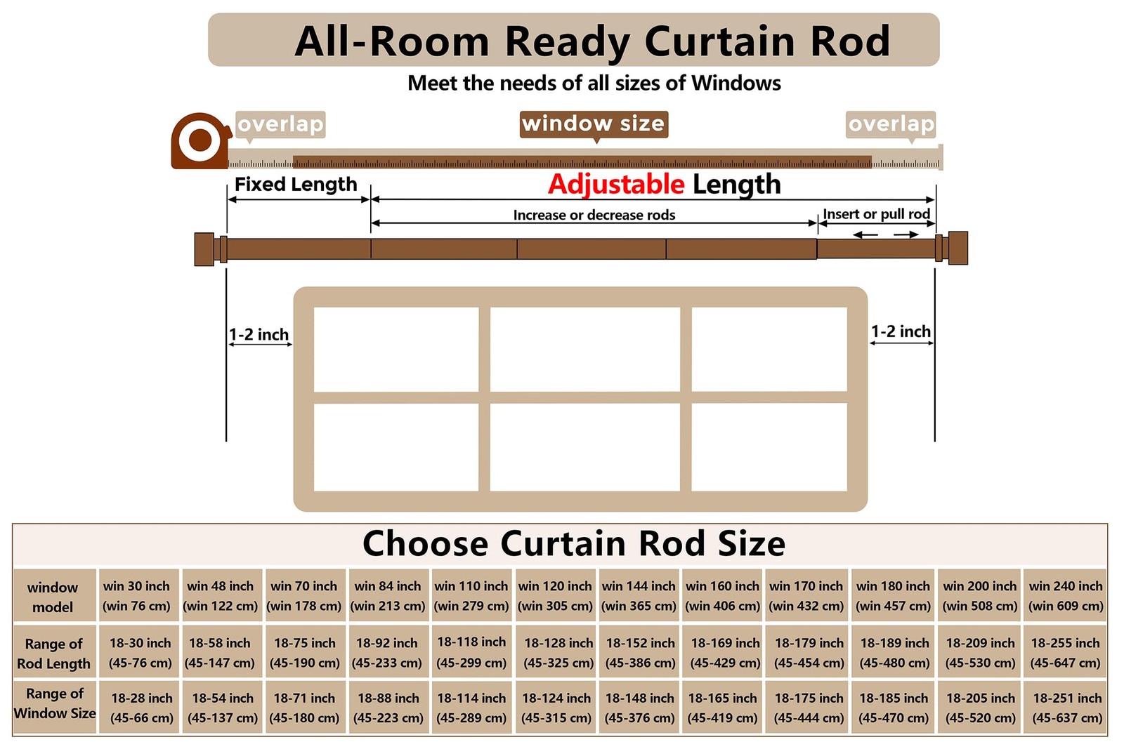 Adjustable 18179 Inch Black Heavy Duty Curtain Rod 7/8 Inch Modern Finials gallery