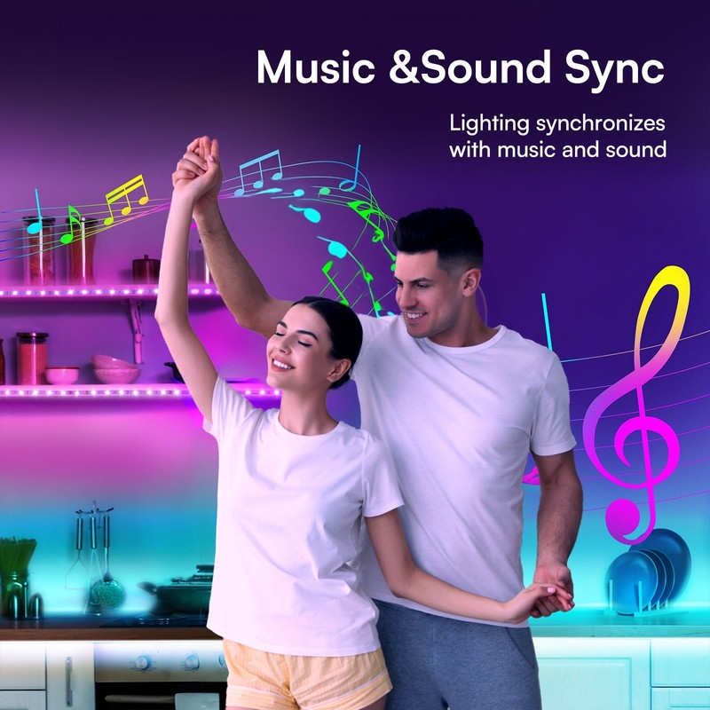 Bluetooth Smart App Control Music Sync Color Changing RGB Led Light Strip with R gallery