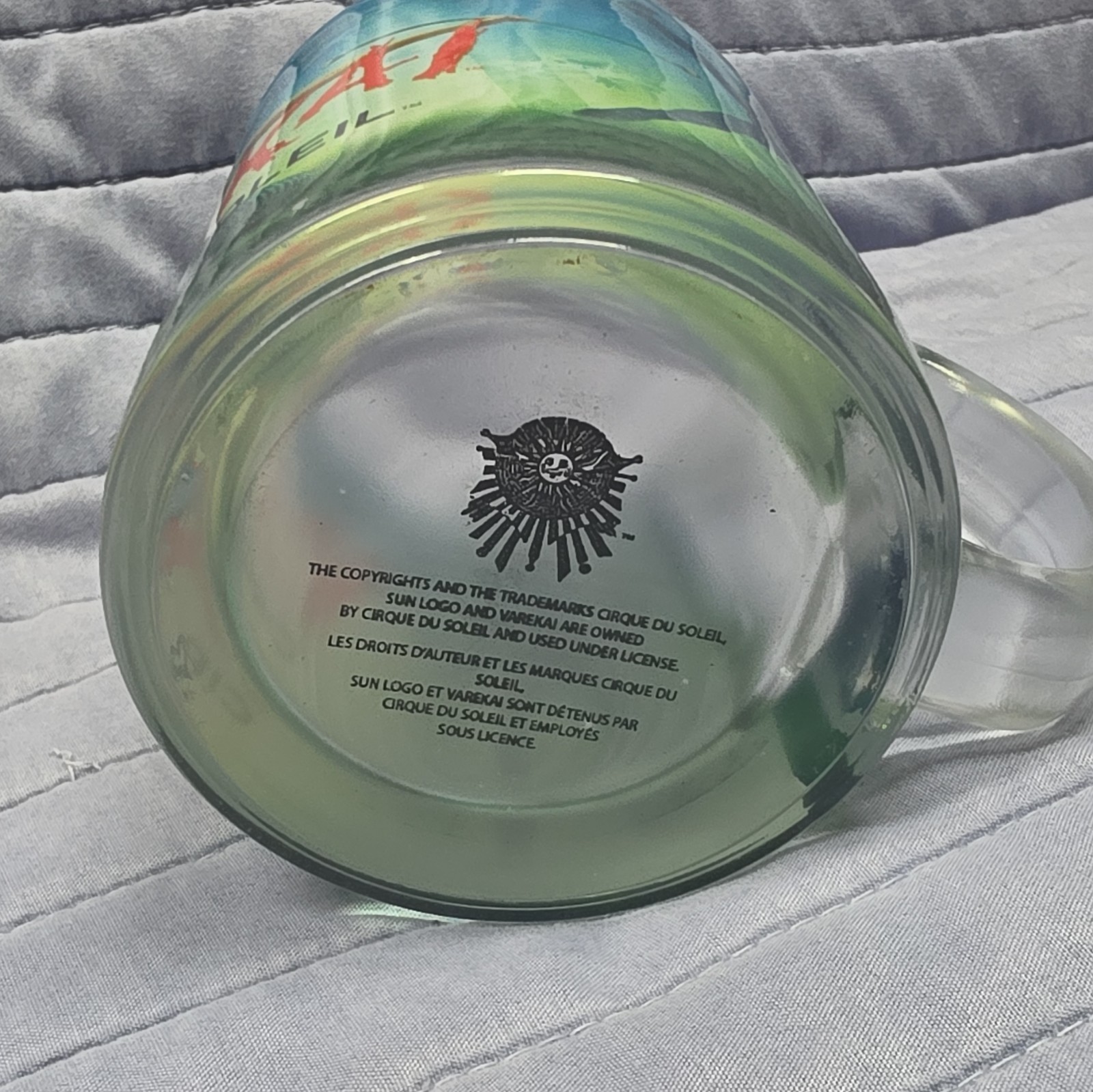 Cirque du Soleil Varekai Glass Coffee Mug Blue/Green Graphic Print gallery