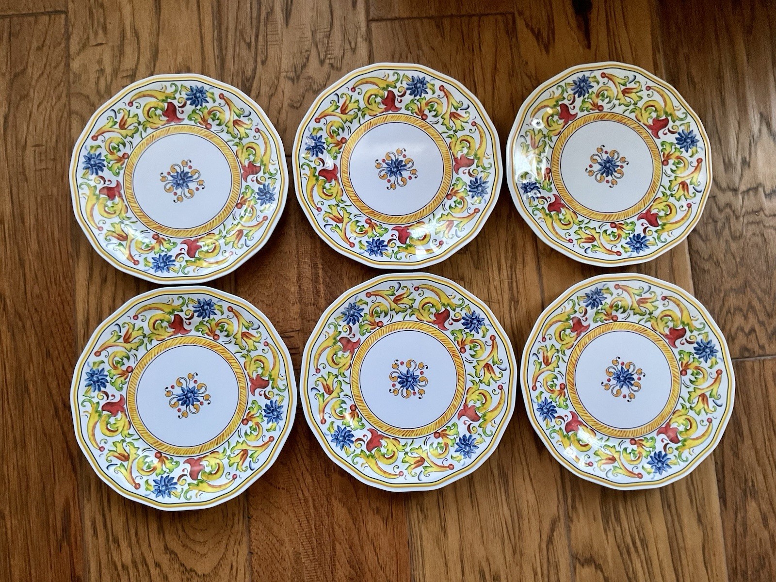 Listing For Katbot_85 Sur La Table Floreale Melamine Plates Set of 7 9”Floral gallery