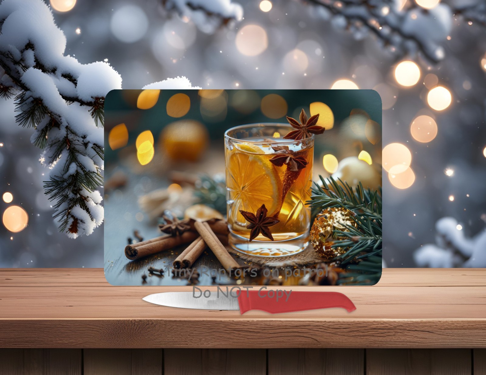 Cider~Winter~ 15 x 11~ Tempered Glass Cutting Board~FREE ship~ CHOICE~drink gallery