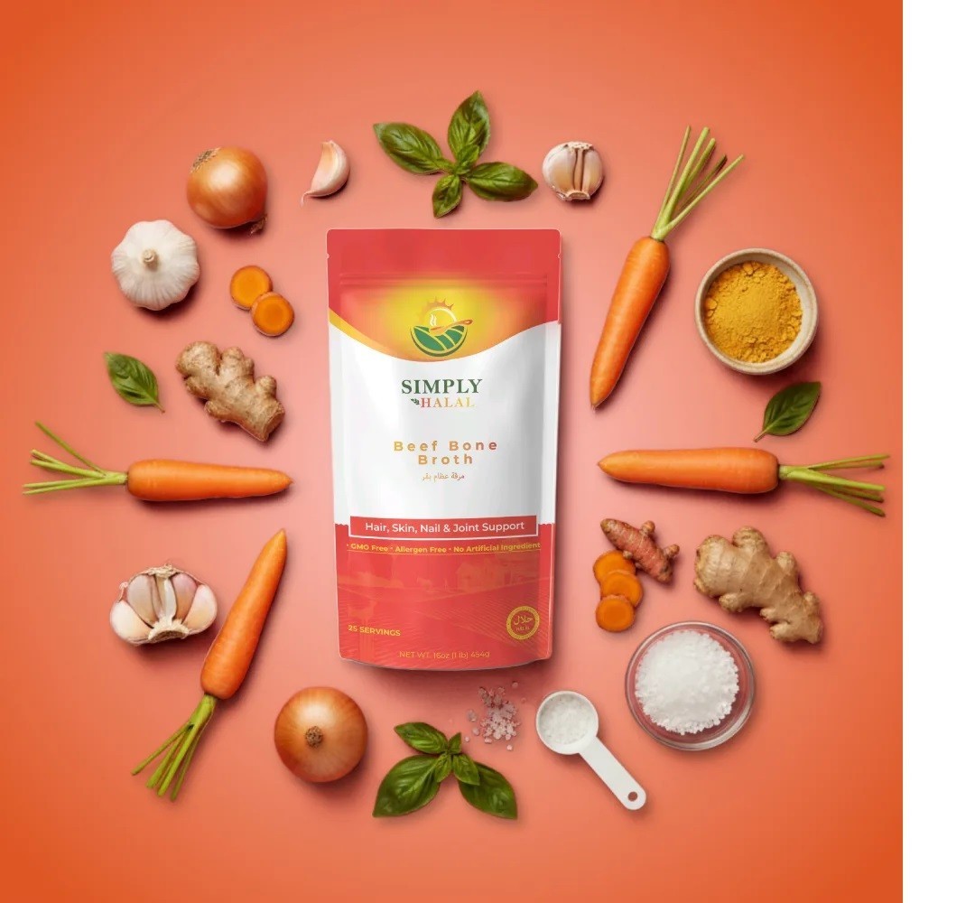 Simply Halal Bone Broth Powder Made in USA 100% Halal Certified gallery