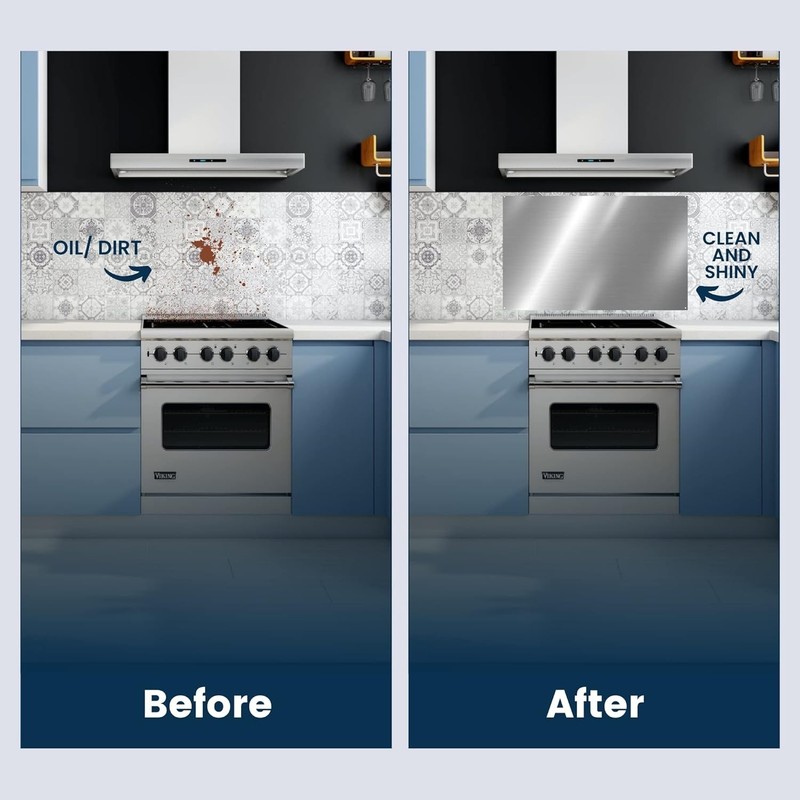 Kitchen Elegance: Reversible Metal Backsplash 36" x 24" - Easy Installation gallery