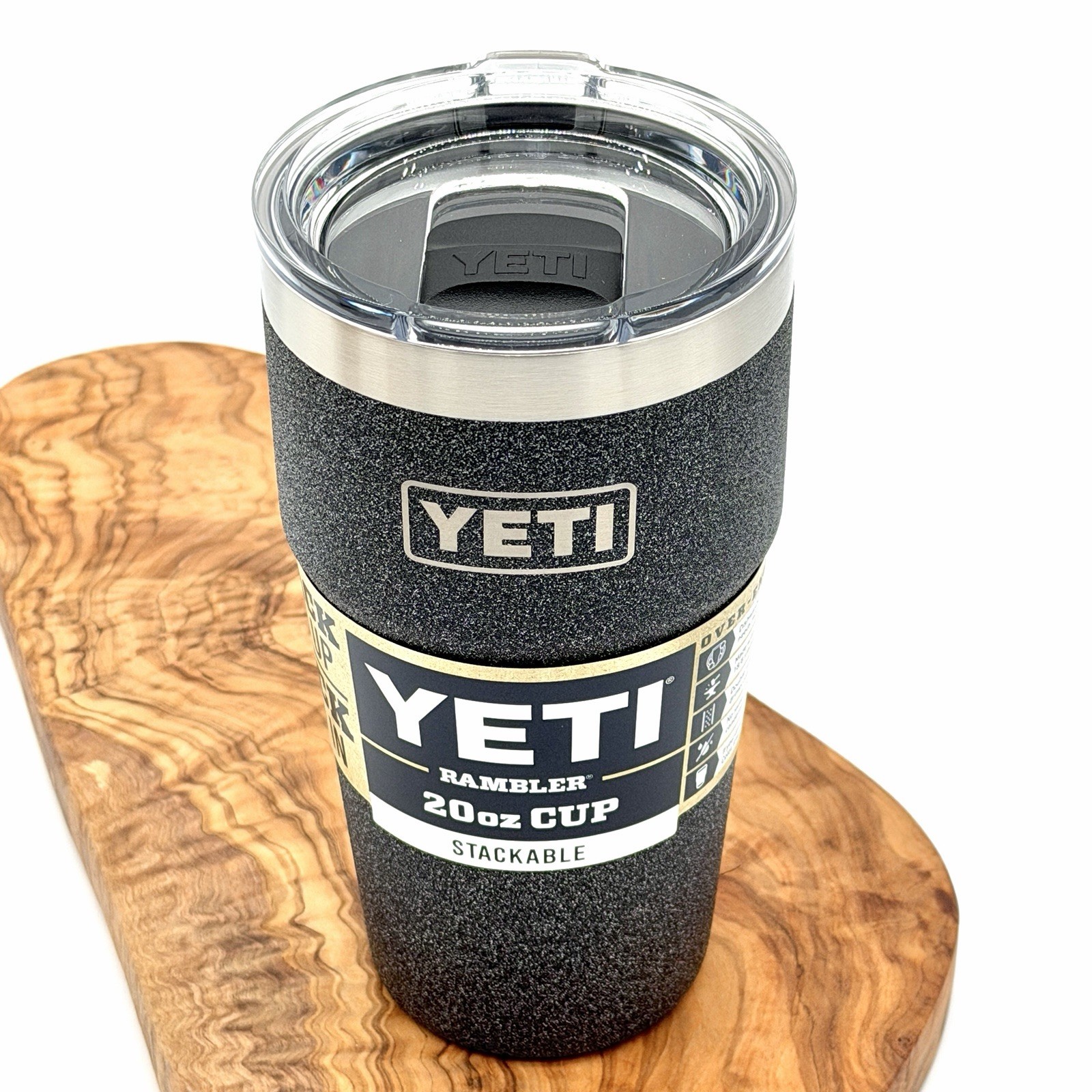 YETI Rambler 20 oz Stackable Cup Black Stone Limited Edition | Stone Texture gallery