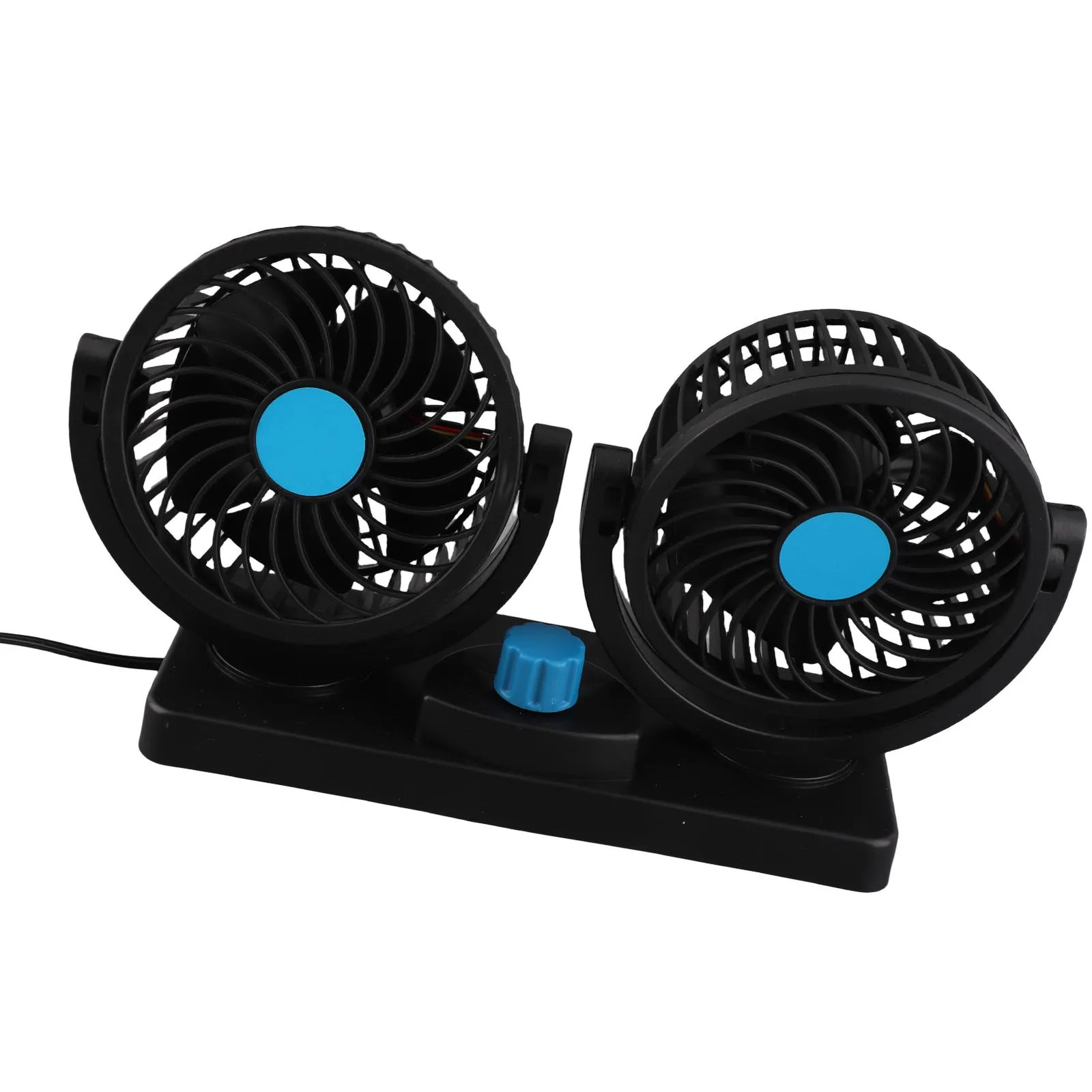Car Dual Head 12V Fan 360° Rotatable Dashboard & Seat Fan for Car, SUV, RV gallery
