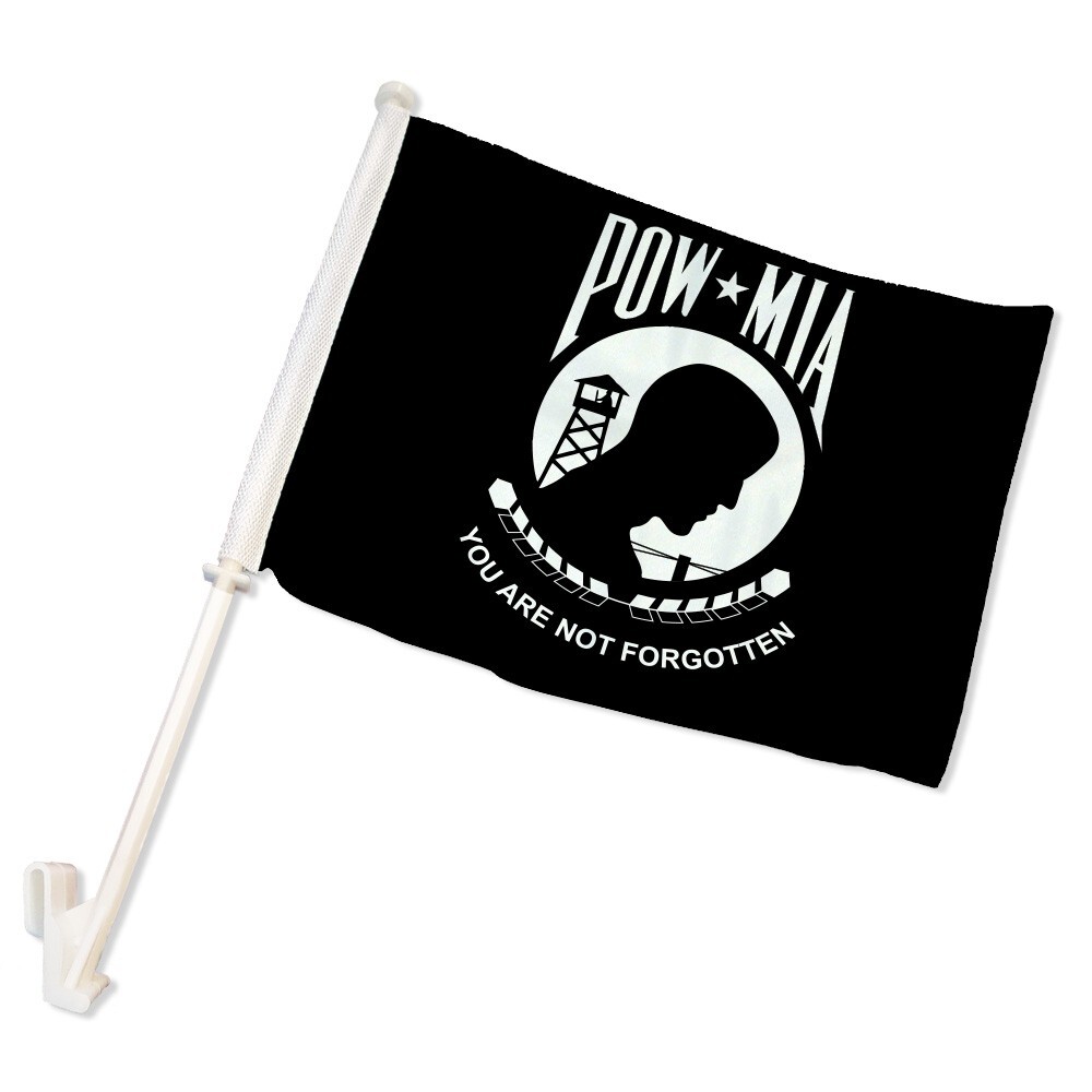 1pc POW-MIA 12x15in Double-Sided Car Flag Military POW-MIA Car Window Display gallery