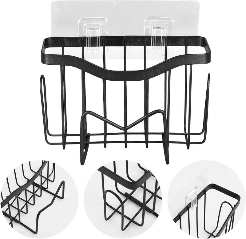 Sponge Holder Suction Cup Stainless Steel Kitchen Dish Drain Sink Basket Racks gallery