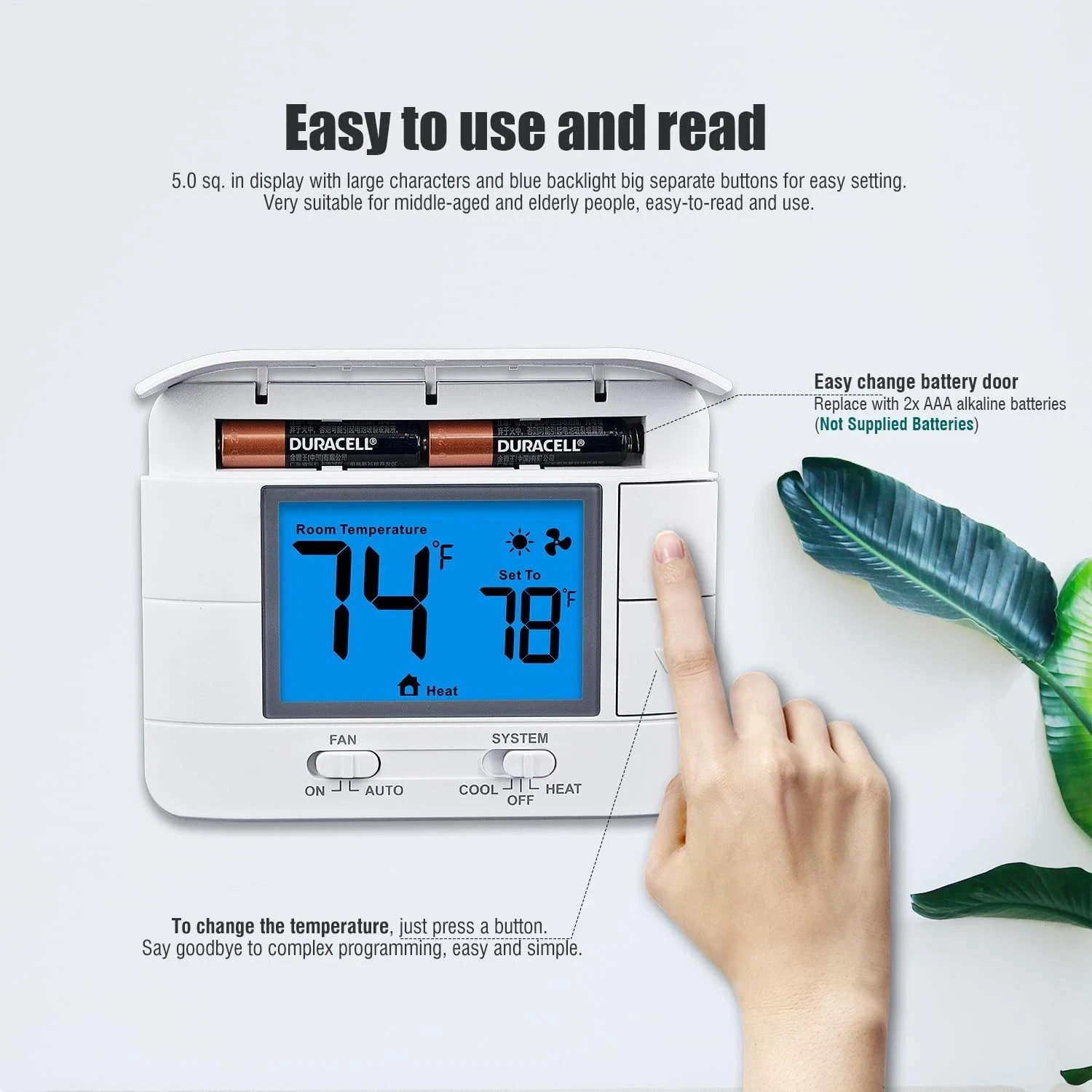 Non-Programmable Thermostats for House, Single-Stage 1 Heat/ 1 Cool, gallery