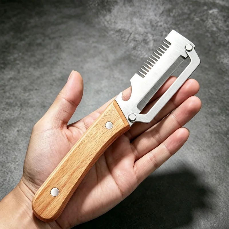 3-in-1 Multifunctional Fruit Vegetable Peeler with Wooden Handle,Julienne Slicer gallery