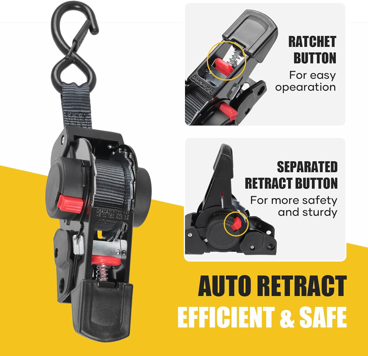 Retractable Ratchet Straps 1 Inch X 6Ft Bolt-On Tie down Straps to Trailer - 141 gallery