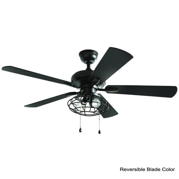 Home Decorators Collection YG629A-MBK Indoor Ceiling Fan with Light - Matte... gallery