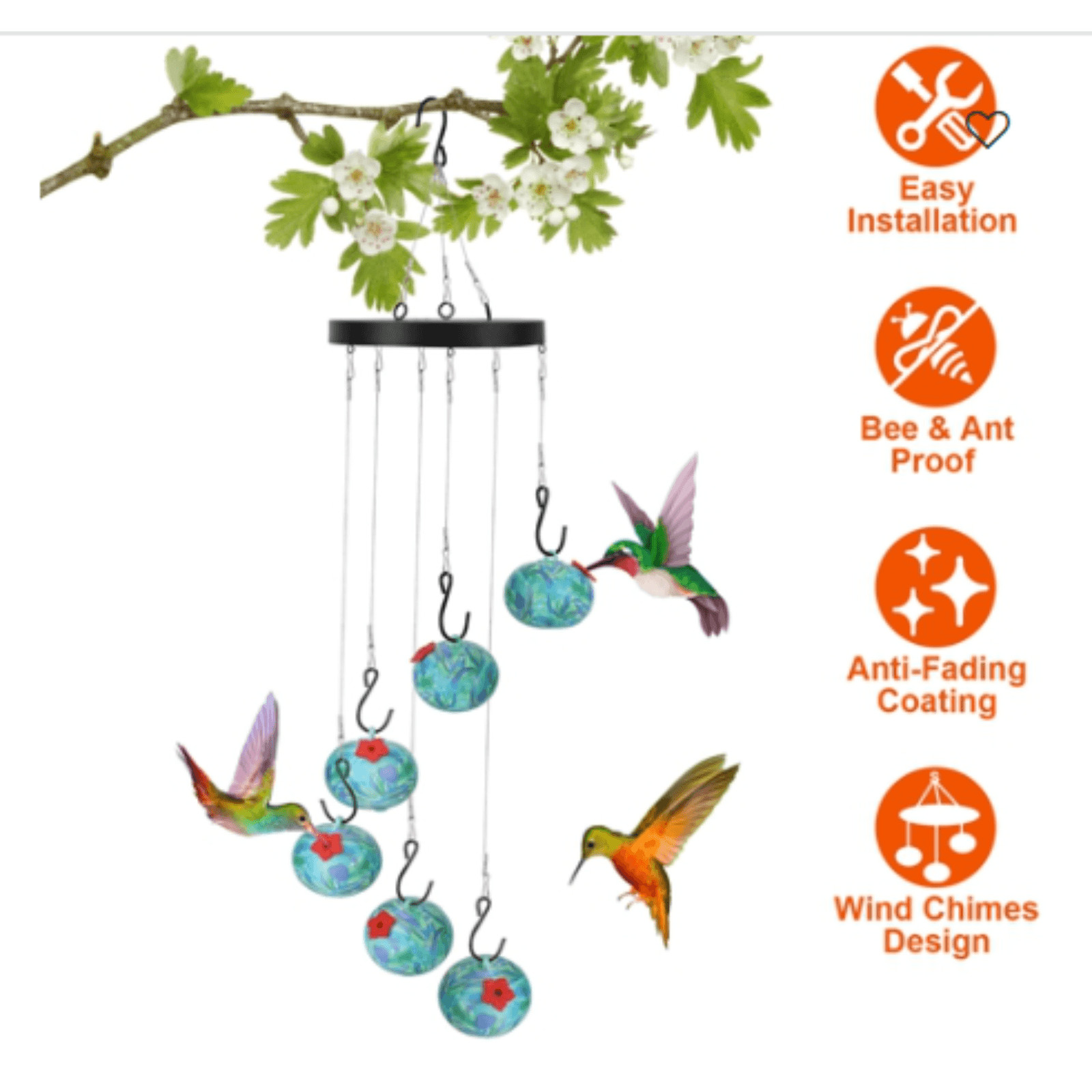 iMounTEK Wind Chime Hummingbird Feeder & Outdoor Garden Décor gallery