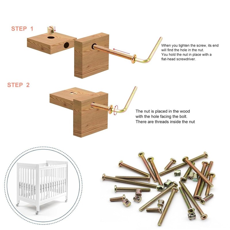 50Pcs M6 Nuts and Bolts Kit, Barrel Bolts and Nuts, Hex Socket Head Cap Screws gallery