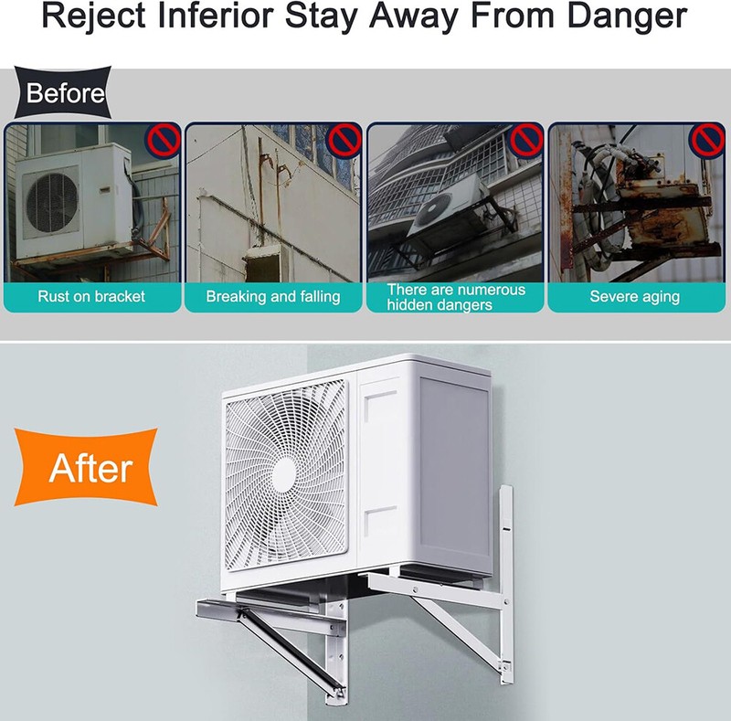600LBS Steel Mini Split Wall Mount Bracket For Air Conditioner Condensing Units gallery