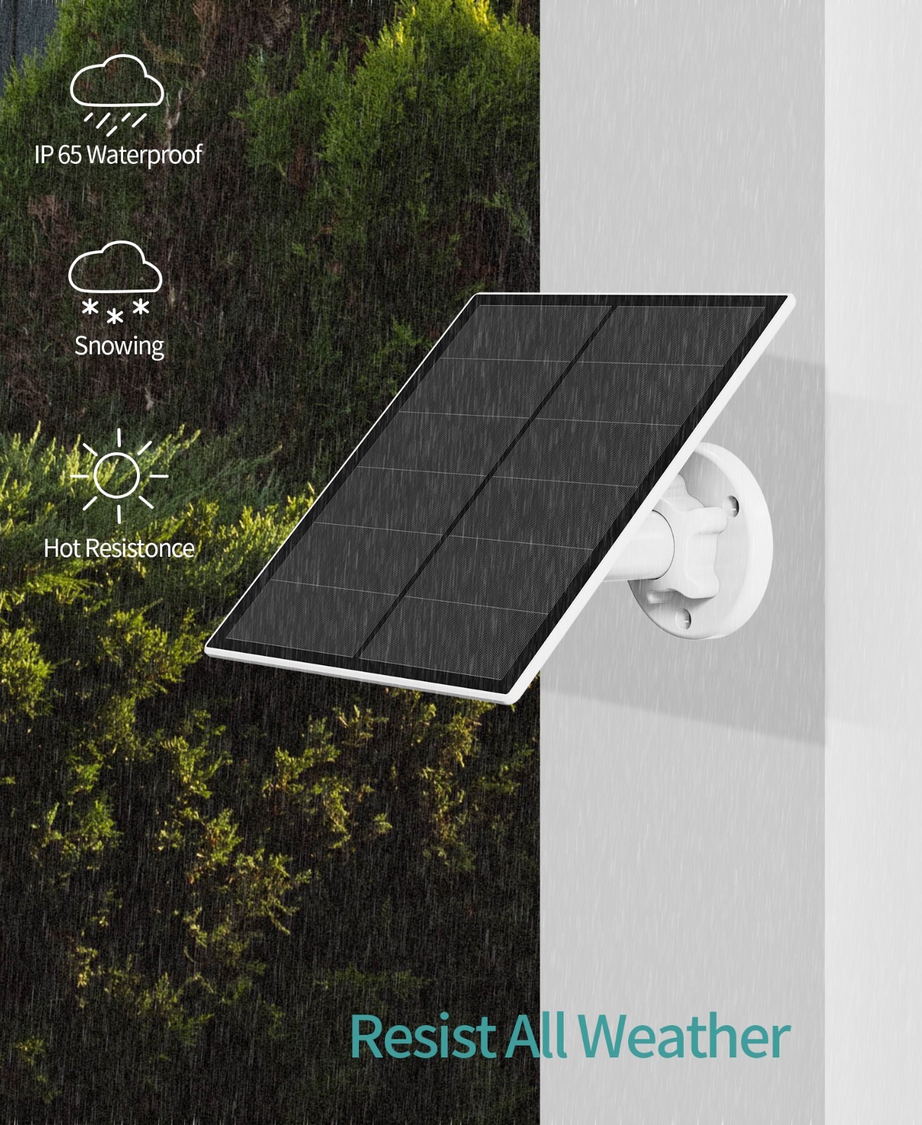 5W Solar Panel Power for Security Camera Outdoor USB Charging 360° Adjustable gallery