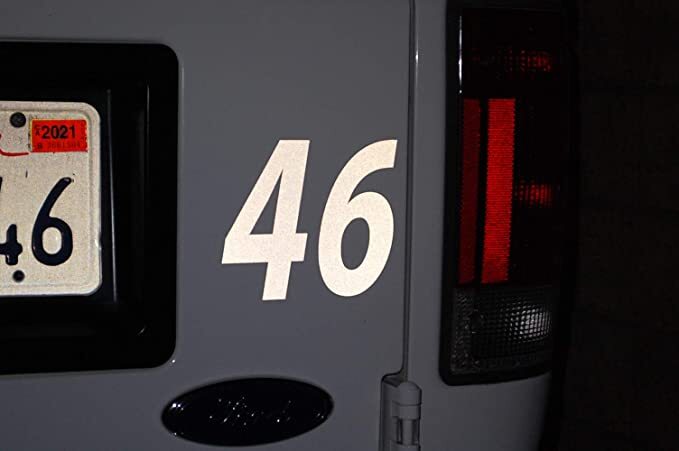 0-9 Reflective Numbers White Sticker Vinyl Decal pick 1"-12" Set Of 20 (RV2-2) gallery