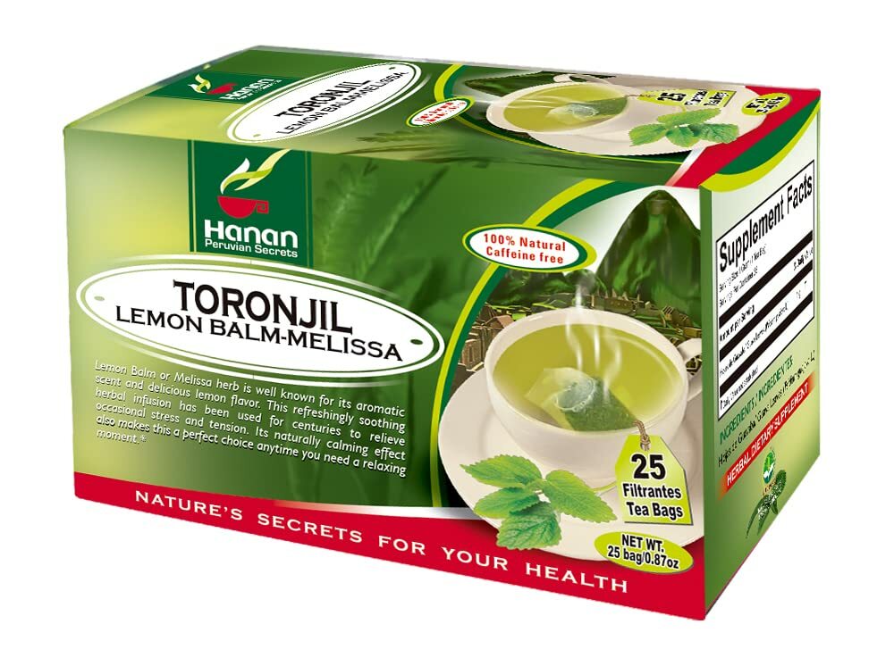 Hanan Peruvian Secrets Lemon Balm Tea (Toronjil)- 1 Pack of 25 Teabags of Herbal