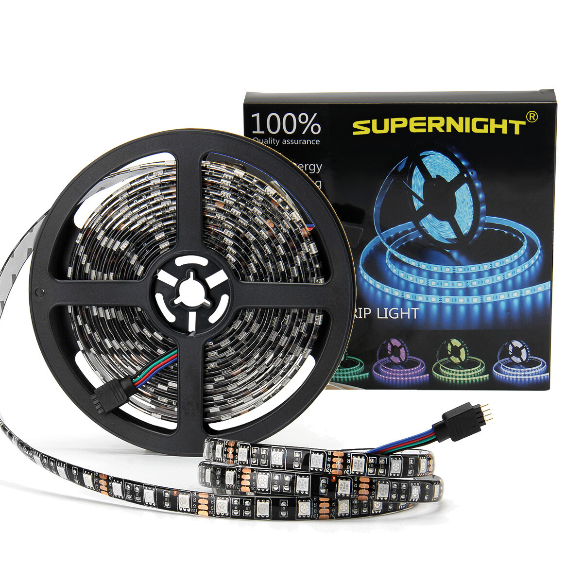 16.4ft 5M SMD 5050 LED Strip Lights Waterproof 300LED Black PCB RGB Light Strips gallery