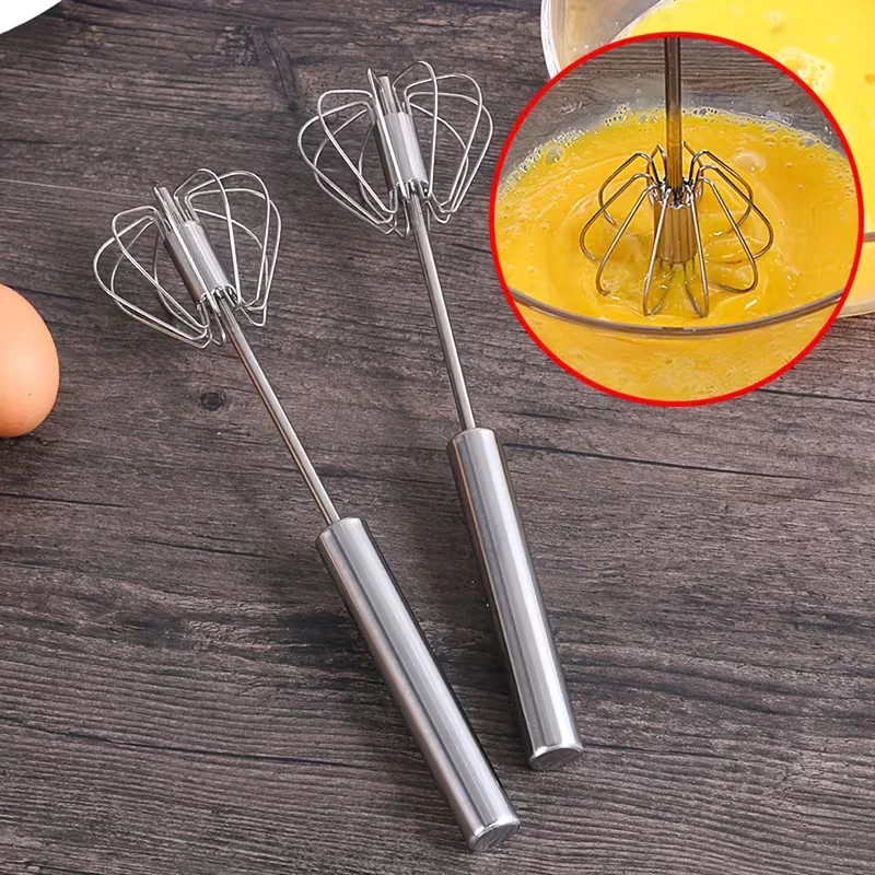 Stainless Steel Semi-Automatic Whisk Hand Push Rotary Egg Beater Mixer Stirrer gallery