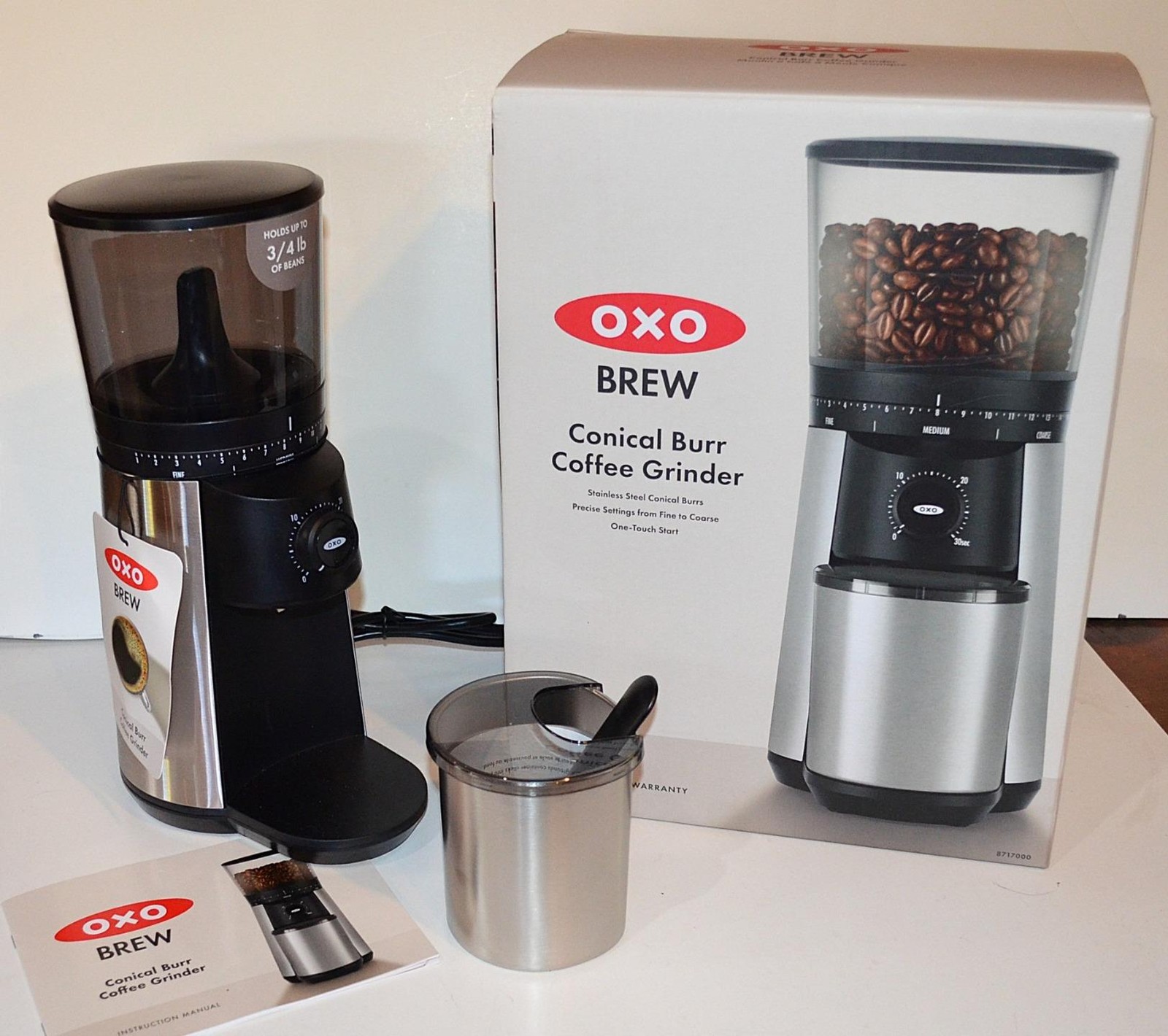 OXO Brew Conical Burr Coffee Grinder - Silver, Stainless Steel Burrs gallery