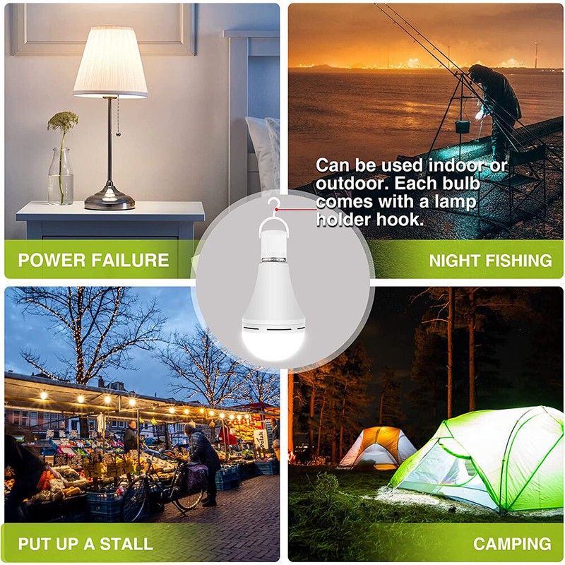 4PCS LED Rechargeable Emergency Light Bulb 12w Equivalent 1200mAh Battery Backup gallery
