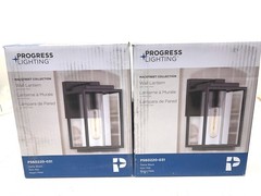 2PK Progress Lighting Macstreet 1-Light 9 In. Matte Black Outdoor Wall Lantern