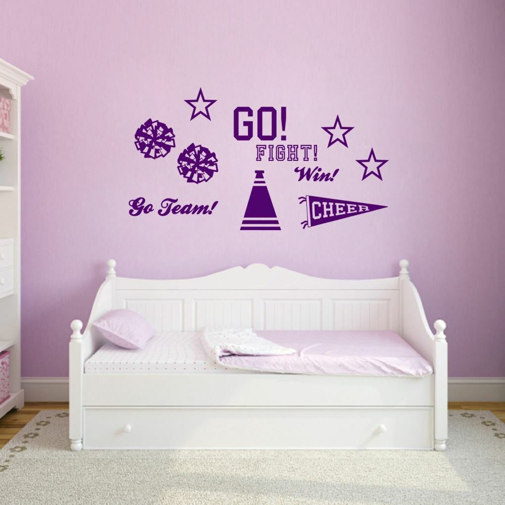 Cheerleading Wall Decal Set - Sports, Athlete, Girls, Teens, Kids, Bedroom, Art gallery