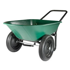 Marathon Yard Rover Poly Tray, 2-Wheel Home Garden Wheelbarrow Cart, 300lb