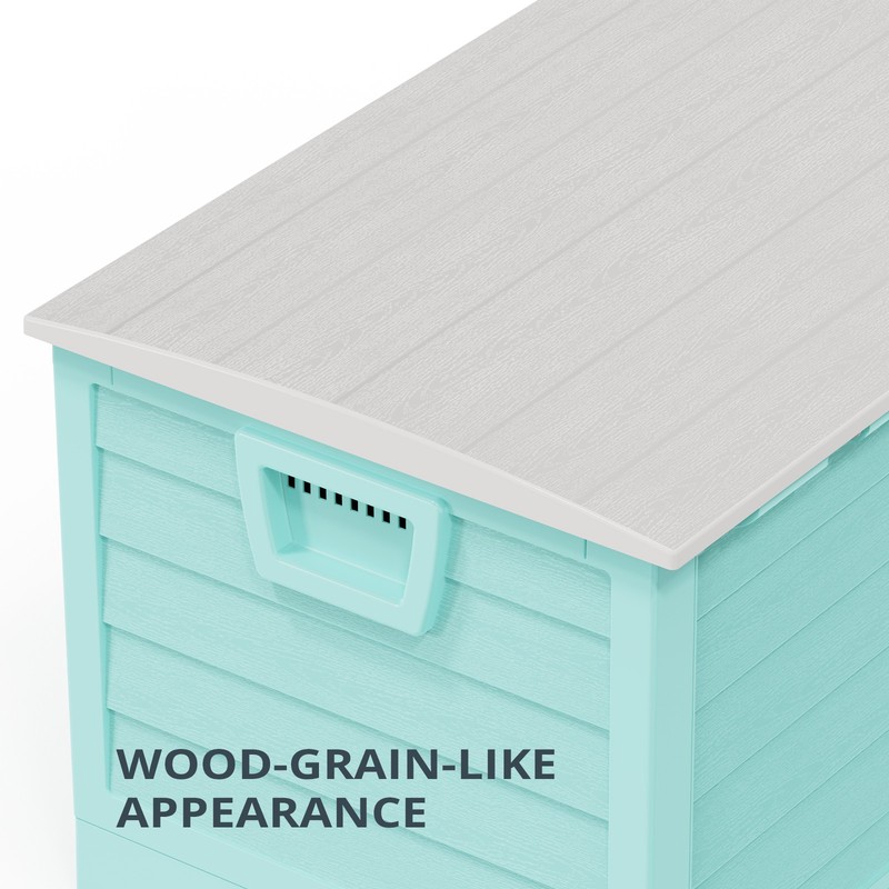 Storage Deck Box Portable 75GAL Folding Plastic for Garden In/Outdoor Storage gallery