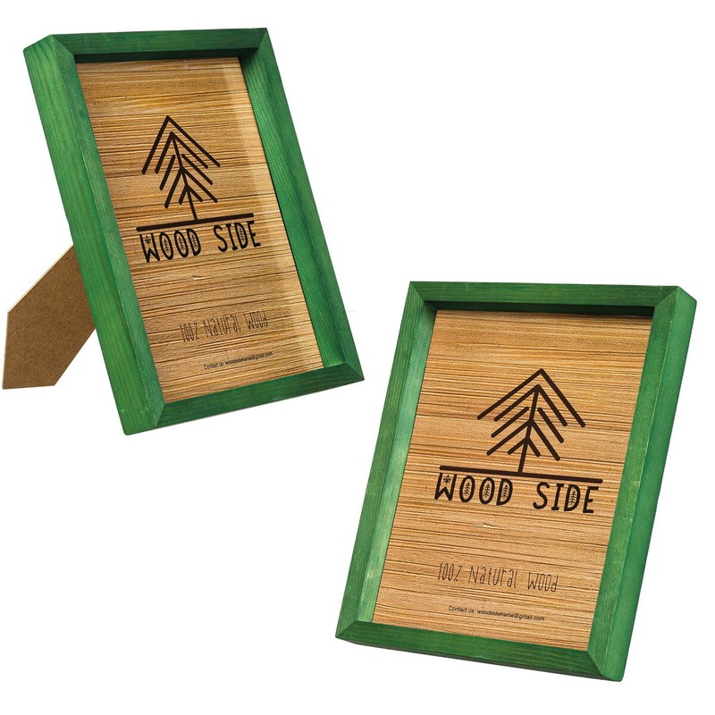 Rustic Colorful Wooden Picture Frames - Natural Solid Wood with Thick Borders gallery