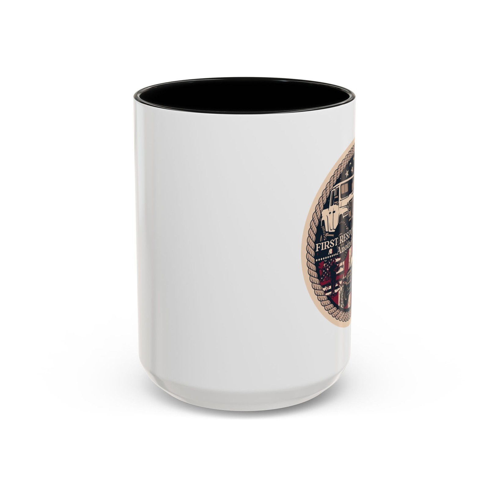 First Responders Patch American Flag Accent Coffee Mug | EMS Fire Police gallery