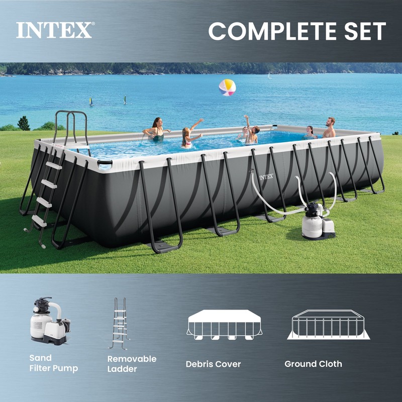 Intex Rectangular Ultra XTR Frame Swimming Pool w/ Pump & Robot Vacuum Cleaner gallery