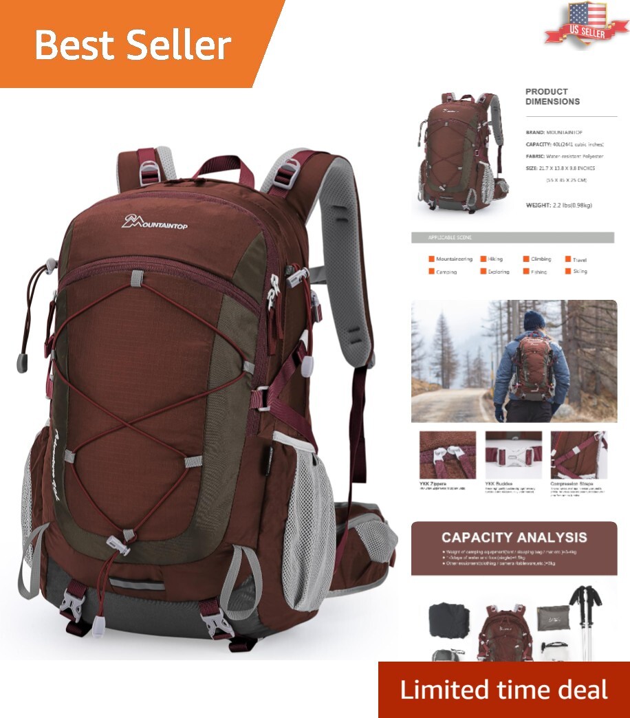 Versatile 40L Camping Backpack with Hydration Compatibility – Outdoor Essentials