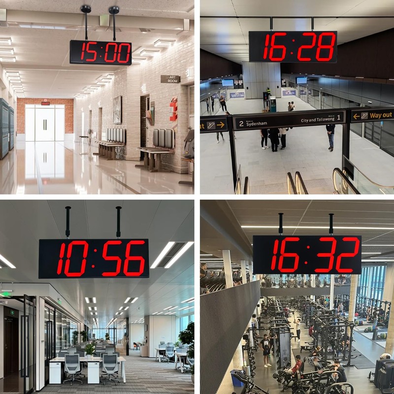 Digital Wall Clock with Double Sided Display, Large LED Clock with Timer,Alar... gallery