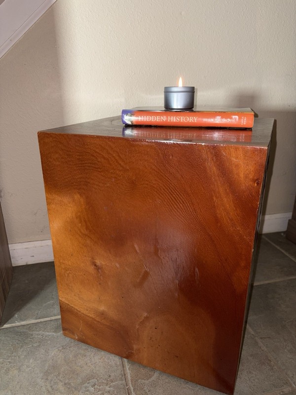 Teak Solid Wood Cube Side Table Stool Plant Stand gallery