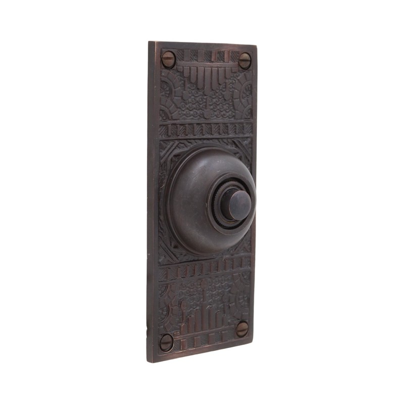Victorian Style Push Button Solid Cast Brass Doorbell - 3 Finish Choices gallery