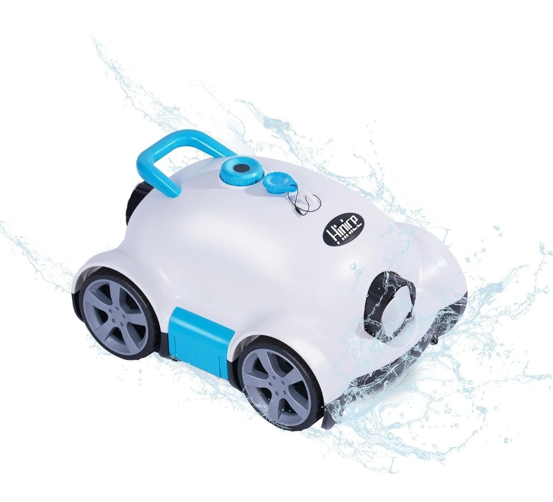 Hinice Cordless Robotic Pool Cleaner, Automatic Pool Vacuum Robot (White/Blue) gallery