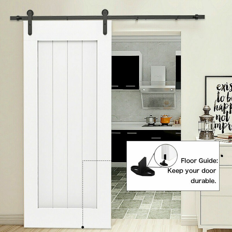 4FT-16FT Sliding Barn Door Hardware Kit Hanger Set for Single/ Double Door gallery