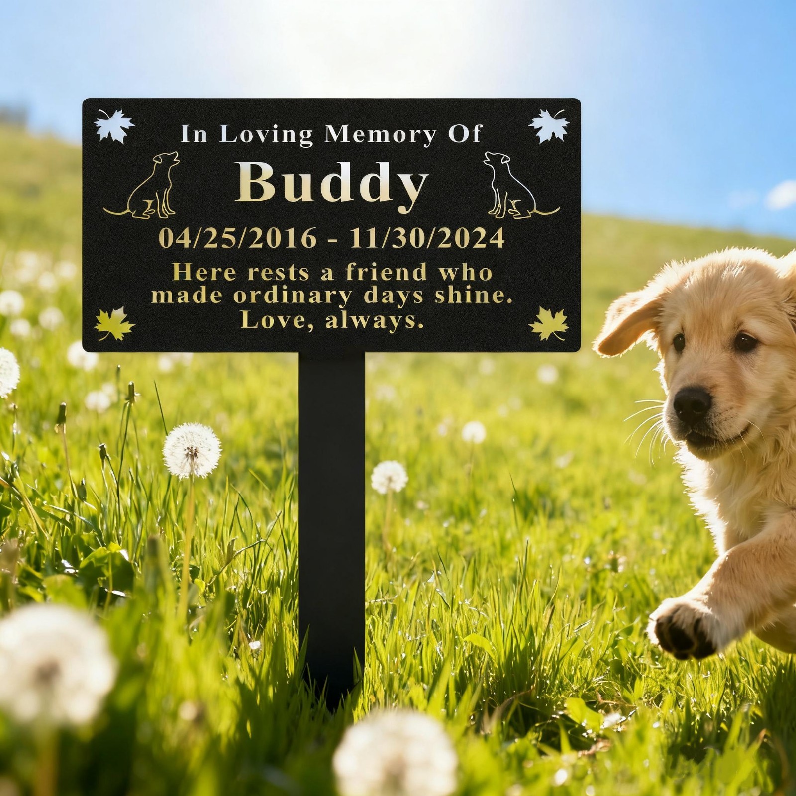 Custom Dog Memorial Stake, Personalized Grave Marker Gift Decor gallery