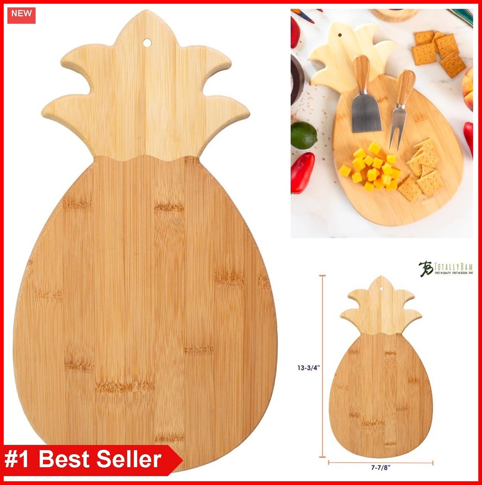 Pineapple Shaped Cutting Board Bamboo Charcuterie Board 14.4 x 7.5 Inches with