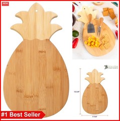 Pineapple Shaped Cutting Board Bamboo Charcuterie Board 14.4 x 7.5 Inches with