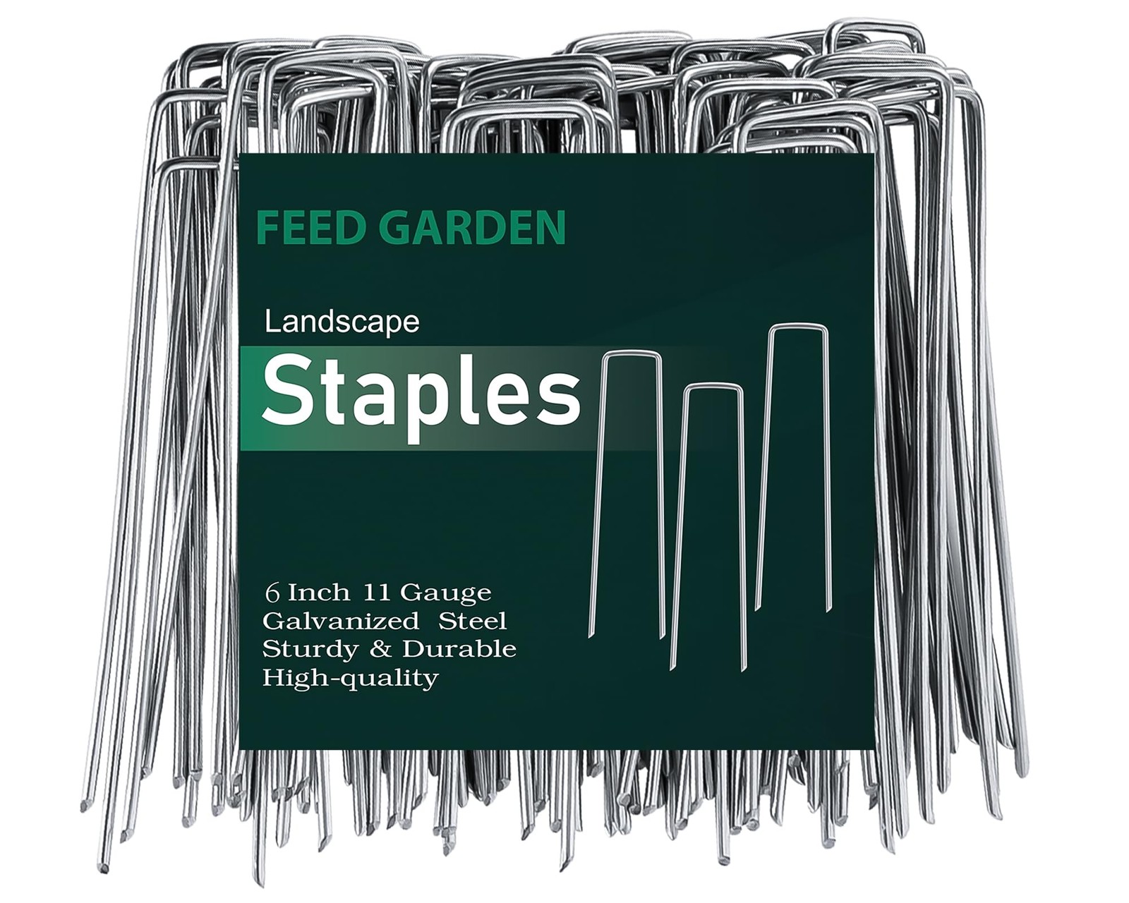 6 Inch Landscape Staples 50 Pack Galvanized Garden Stakes Weed Barrier Pins gallery