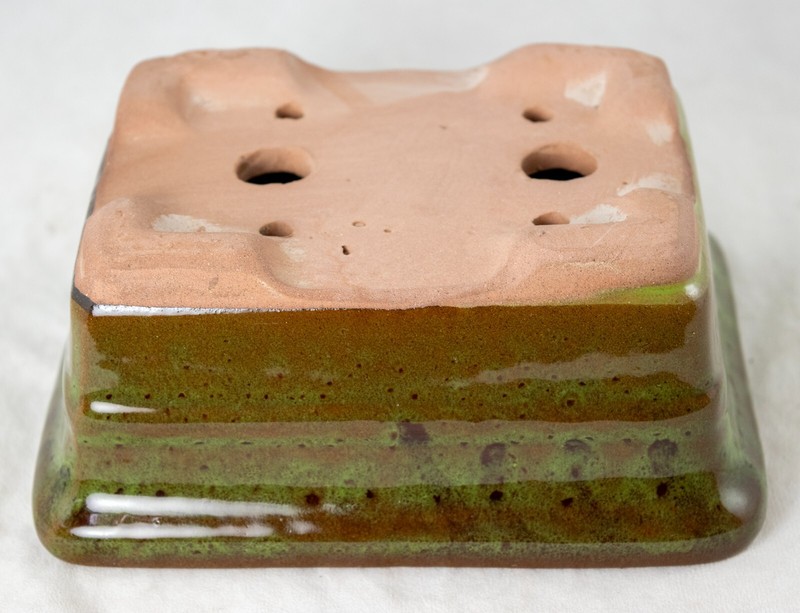 6" Rectangular Glazed Moss Green Cactus & Succulent, Bonsai Pot - Pot/Combo/Kit gallery
