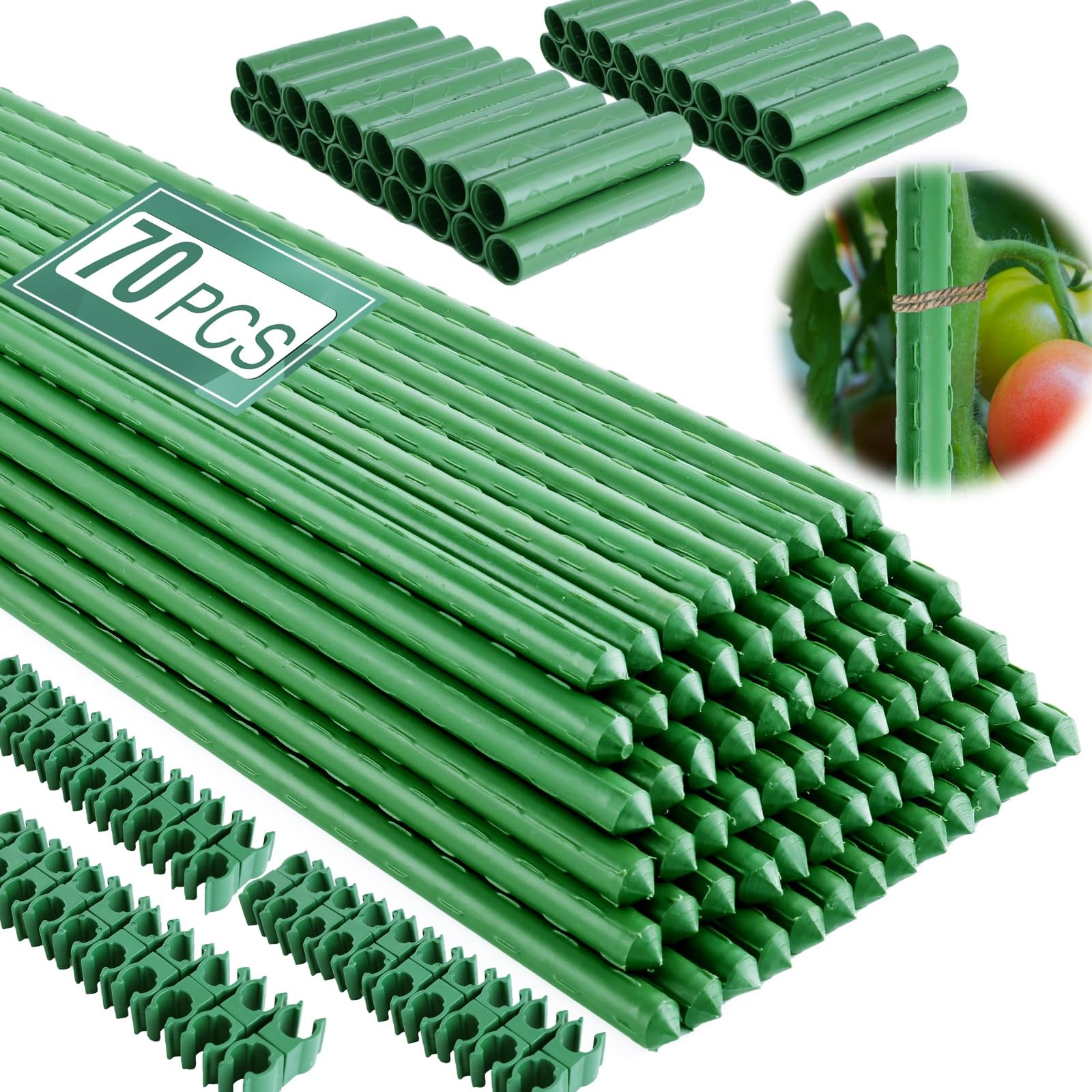 Fabulas Garden Stakes 16 Inch 70 Pack, Diy 4ft 5ft 6ft 7ft 8ft Tomato Stakes Pla gallery