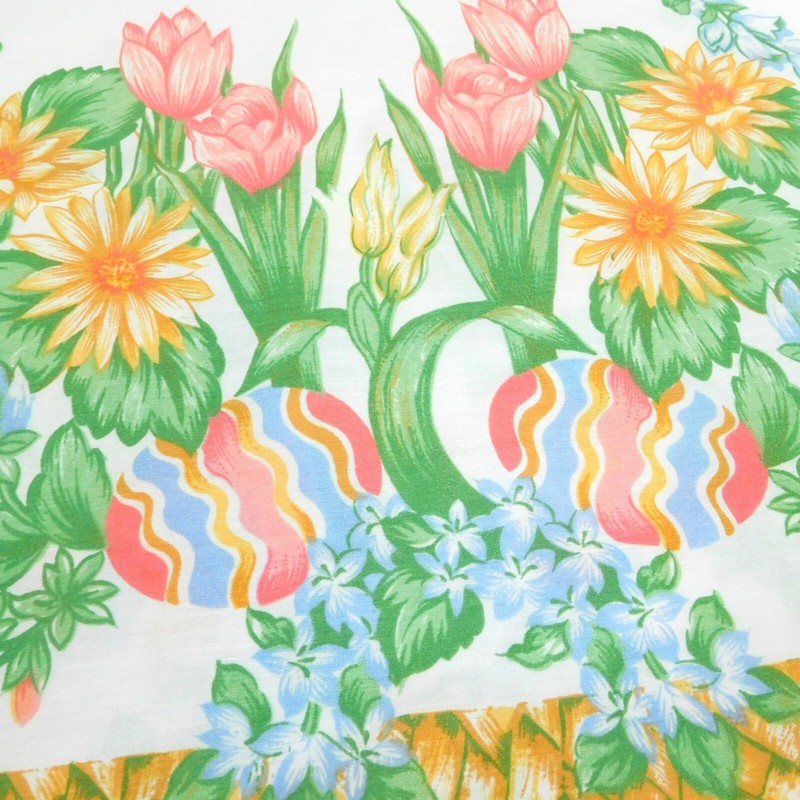 Large Easter Spring tablecloth blue pink yellow green 60 x 72 inches rectangle gallery