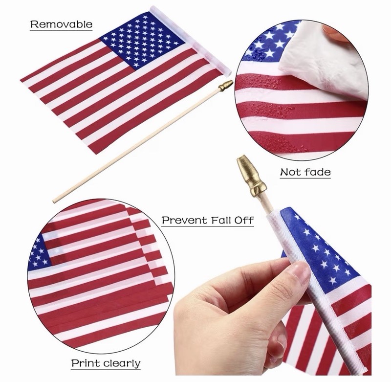 150 Pack Small American Flags on Stick 4 x 6 Inches Handheld Flags gallery