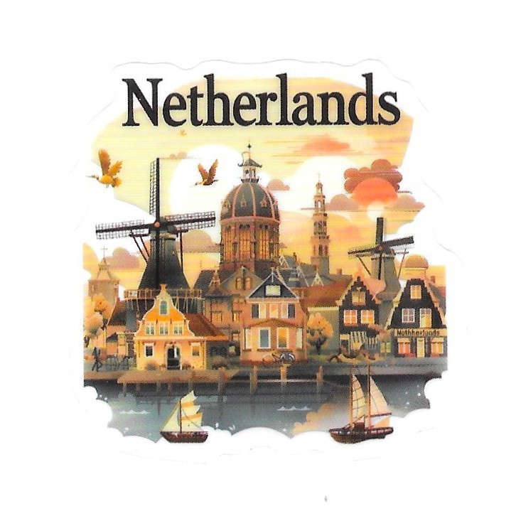 Netherlands Amsterdam Windmill Canal Die Cut Clear European Vinyl Sticker gallery