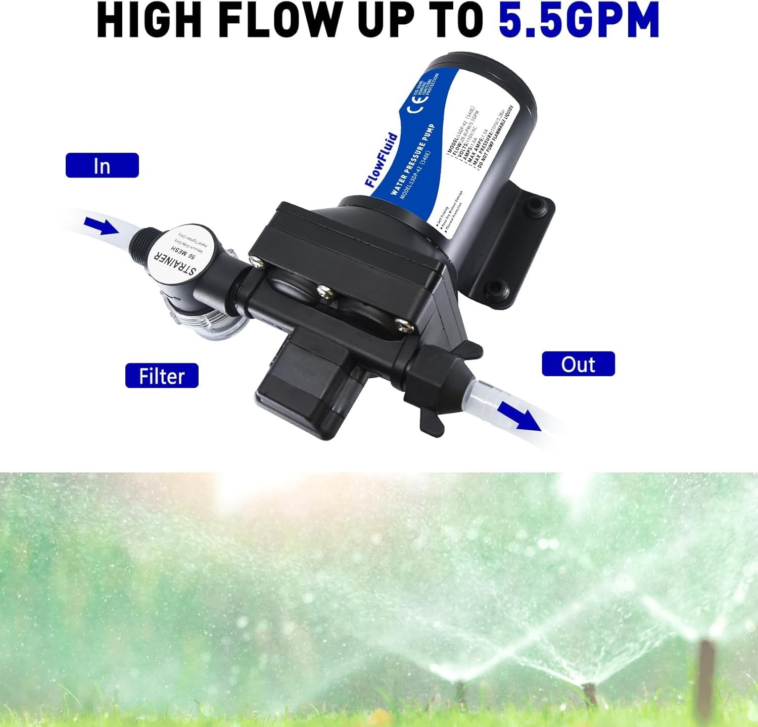 110V Water Pressure Booster Pump, 70 PSI 5 GPM with Filter gallery